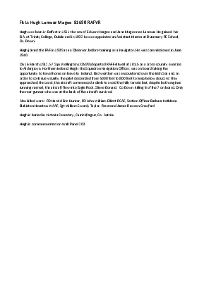 A preview of a PDF biography for Magee, Hugh Larmour